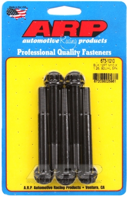M10 x 1.25 x 80 12pt black oxide bolts (5pcs)