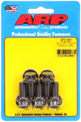 M10 x 1.50 x 20 12pt black oxide bolts (5pcs)