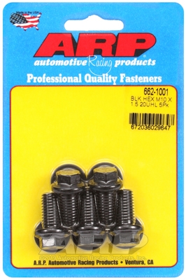 M10 x 1.50 x 20 hex black oxide bolts (5pcs)
