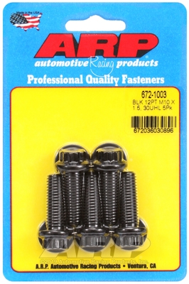 M10 x 1.50 x 30 12pt black oxide bolts (5pcs)