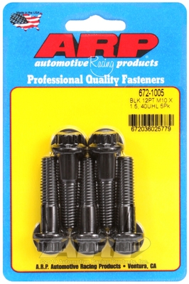 M10 x 1.50 x 40 12pt black oxide bolts (5pcs)