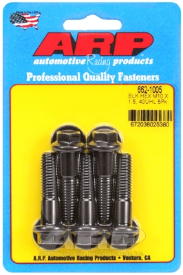 M10 x 1.50 x 40 hex black oxide bolts (5pcs)