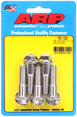M10 x 1.50 x 40 hex SS bolts (5pcs)