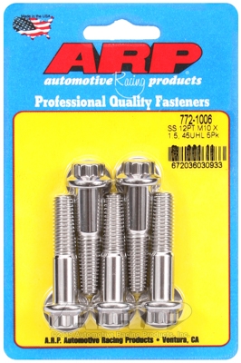 M10 x 1.50 x 45 12pt SS bolts (5pcs)