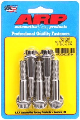 M10 x 1.50 x 50 12pt SS bolts (5pcs)
