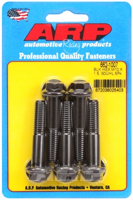 M10 x 1.50 x 50 hex black oxide bolts (5pcs)