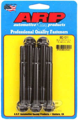 M10 x 1.50 x 90  hex black oxide bolts (5pcs)