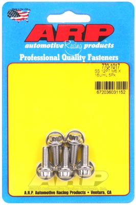 M6 x 1.00 x 16 12pt SS bolts (5pcs)