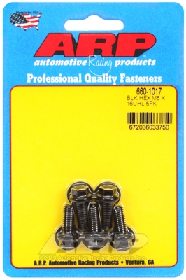 M6 x 1.00 x 16 hex black oxide bolts (5pcs)