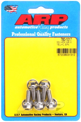 M6 x 1.00 x 16 hex SS bolts (5pcs)
