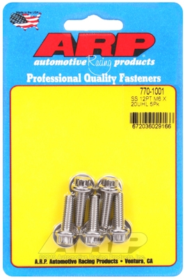 M6 x 1.00 x 20 12pt SS bolts (5pcs)