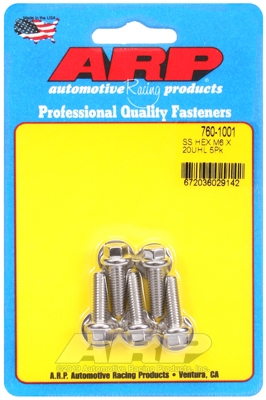 M6 x 1.00 x 20 hex SS bolts (5pcs)