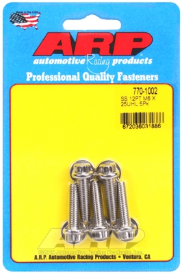M6 x 1.00 x 25 12pt SS bolts (5pcs)