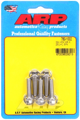M6 x 1.00 x 25 hex SS bolts (5pcs)