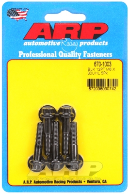 M6 x 1.00 x 30 12pt black oxide bolts (5pcs)