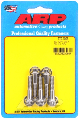 M6 x 1.00 x 30 12pt SS bolts (5pcs)