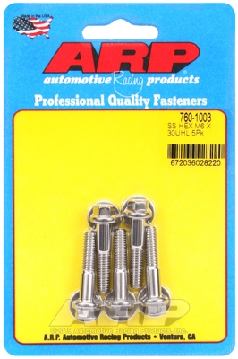 M6 x 1.00 x 30 hex SS bolts (5pcs)