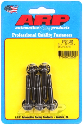 M6 x 1.00 x 35 12pt black oxide bolts (5pcs)