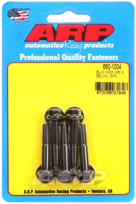 M6 x 1.00 x 35 hex black oxide bolts (5pcs)