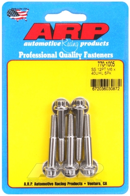 M6 x 1.00 x 40 12pt SS bolts (5pcs)