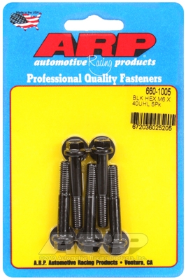 M6 x 1.00 x 40 hex black oxide bolts (5pcs)