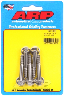 M6 x 1.00 x 40 hex SS bolts (5pcs)