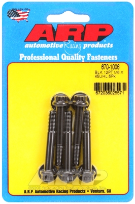 M6 x 1.00 x 45 12pt black oxide bolts (5pcs)