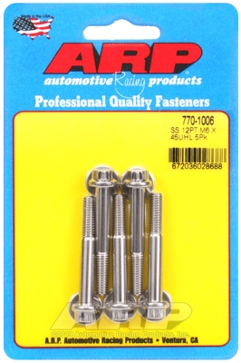 M6 x 1.00 x 45 12pt SS bolts (5pcs)