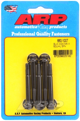 M6 x 1.00 x 50 hex black oxide bolts (5pcs)