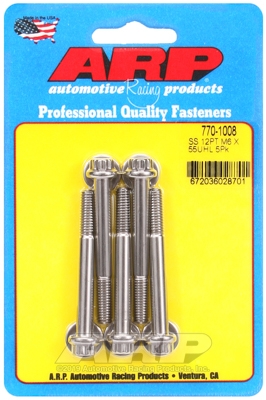 M6 x 1.00 x 55 12pt SS bolts (5pcs)
