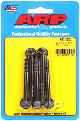 M6 x 1.00 x 55 hex black oxide bolts (5pcs)
