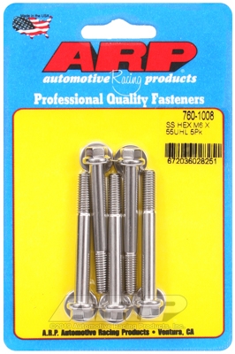 M6 x 1.00 x 55 hex SS bolts (5pcs)