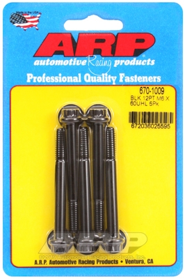 M6 x 1.00 x 60  12pt black oxide bolts (5pcs)
