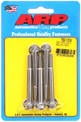 M6 x 1.00 x 60  hex SS bolts (5pcs)