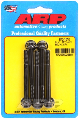 M6 x 1.00 x 65 12pt black oxide bolts (5pcs)