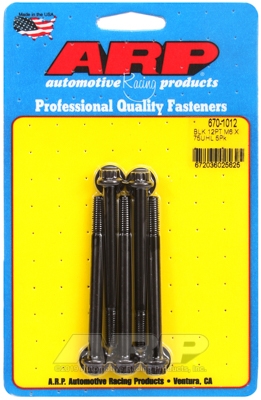 M6 x 1.00 x 75 12pt black oxide bolts (5pcs)