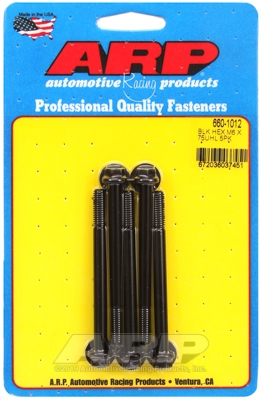 M6 x 1.00 x 75 hex black oxide bolts (5pcs)
