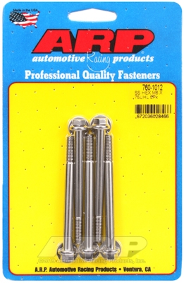 M6 x 1.00 x 75 hex SS bolts (5pcs)