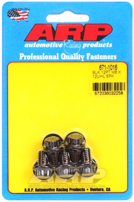 M8 x 1.25 x 12  12pt black oxide bolts (5pcs)
