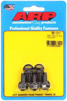 M8 x 1.25 x 16 hex black oxide bolts (5pcs)