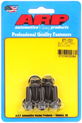 M8 x 1.25 x 20 12pt black oxide bolts (5pcs)
