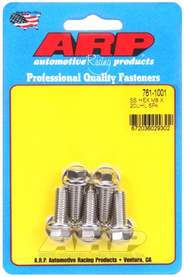 M8 x 1.25 x 20 hex SS bolts (5pcs)