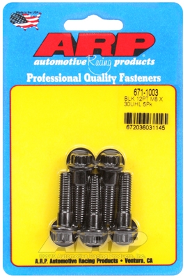 M8 x 1.25 x 30 12pt black oxide bolts (5pcs)