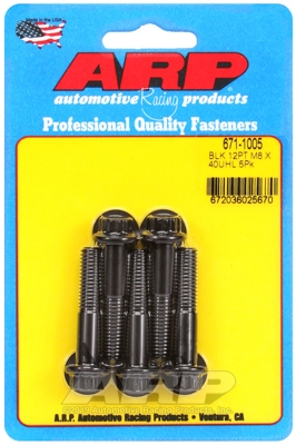 M8 x 1.25 x 40 12pt black oxide bolts (5pcs)