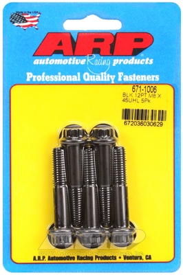 M8 x 1.25 x 45 12pt black oxide bolts (5pcs)