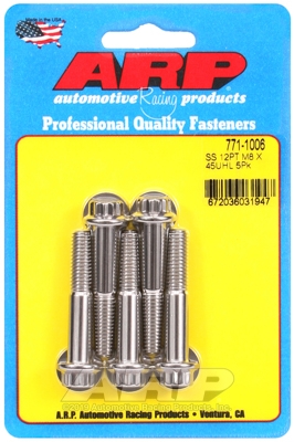 M8 x 1.25 x 45 12pt SS bolts (5pcs)