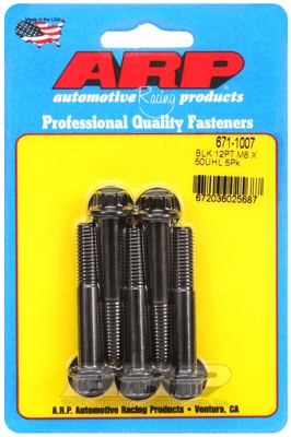 M8 x 1.25 x 50 12pt black oxide bolts (5pcs)