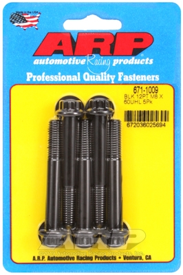 M8 x 1.25 x 60  12pt black oxide bolts (5pcs)