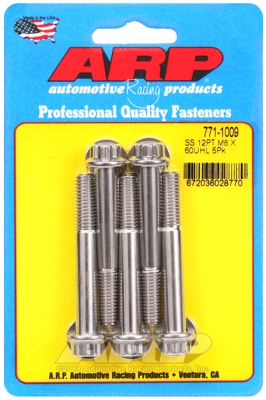M8 x 1.25 x 60  12pt SS bolts (5pcs)