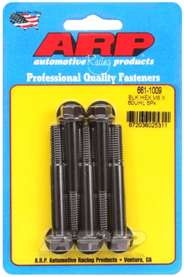 M8 x 1.25 x 60  hex black oxide bolts (5pcs)